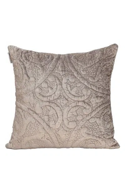 Parkland Collection Tufted Velvet Square Throw Pillow In Taupe