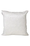 Parkland Collection Tufted Velvet Throw Pillow In White