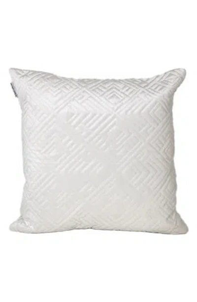 Parkland Collection Tufted Velvet Throw Pillow In White