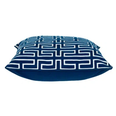 Parkland Collection Wrought Studio™ Transitional Geometric Black 20" X 20" Pillow In Blue