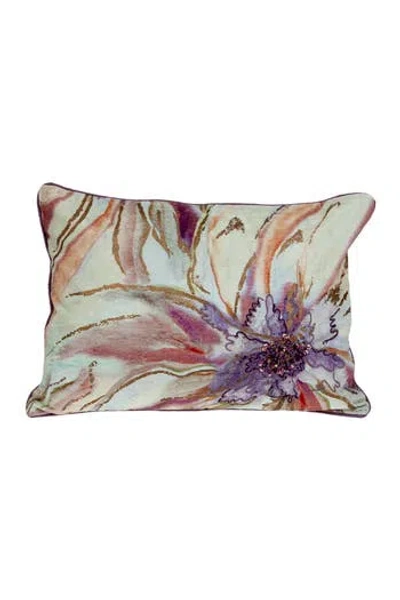 Parkland Collection Zinnia Multicolored Throw Pillow In Purple