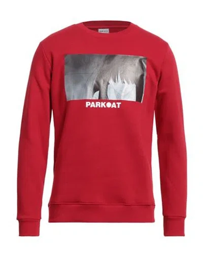 Parkoat Man Sweatshirt Red Size M Cotton, Polyester