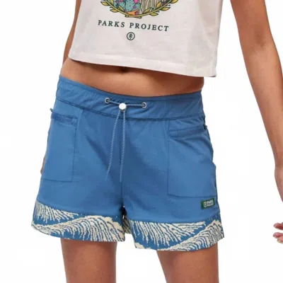 Parks Project Acadia Waves Trail Short In Blue In Pink