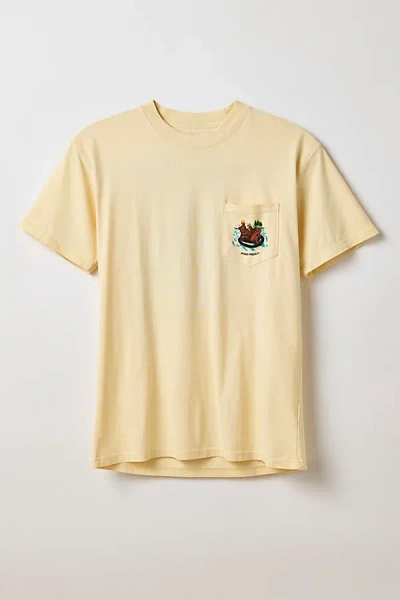 Parks Project Bear Graphic Pocket Tee In Cream, Men's At Urban Outfitters In Yellow