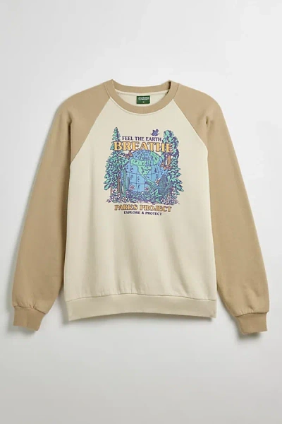 Parks Project Feel The Earth Breathe Crew Neck Sweatshirt In Neutral, Men's At Urban Outfitters