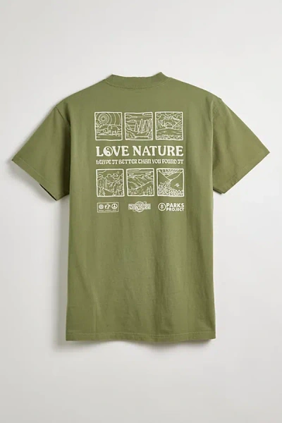 Parks Project Love Nature Tee In Fern, Men's At Urban Outfitters In Multi