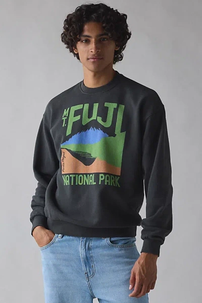 Parks Project Mt. Fuji National Park Graphic Crew Neck Sweatshirt In Black, Men's At Urban Outfitters