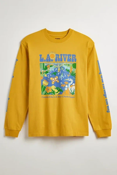Parks Project Welcome To La Long Sleeve Tee In Maize, Men's At Urban Outfitters