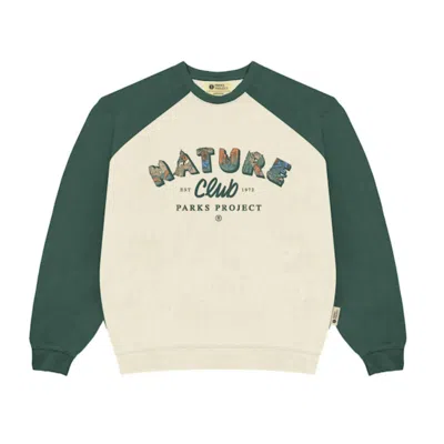 Parks Project Women's Nature Club Hillside Raglan Crew Sweatshirt In Natural In Metallic