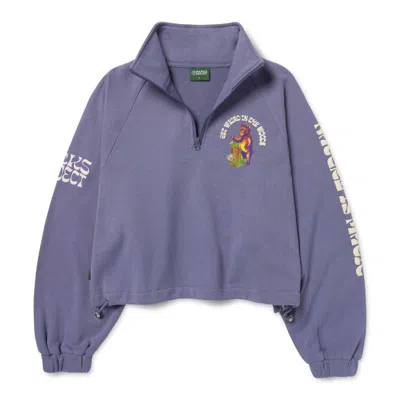 Parks Project Women's Nature's Magic Quarter Zip Fleece Top In Silvery Blue In Purple