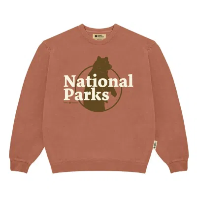Parks Project Women's Our National Parks Puff Print Crew Sweater In Rust In Brown