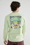 PARKS PROJECT X PEANUTS ESCAPE TO NATURE LONG SLEEVE TEE IN HUSHED GREEN, MEN'S AT URBAN OUTFITTERS