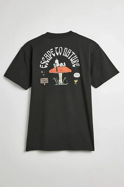 Parks Project X Peanuts Escape To Nature Tee In Black, Men's At Urban Outfitters
