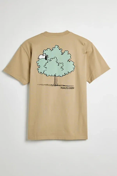 Parks Project X Peanuts Graphic Tee In Khaki, Men's At Urban Outfitters In Neutral