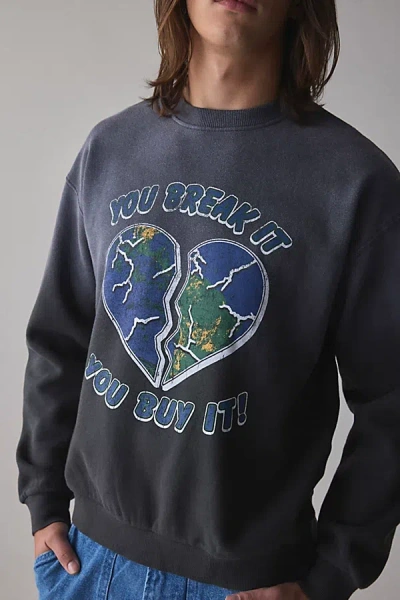 Parks Project You Break It You Buy It Graphic Crew Neck Sweatshirt In Black, Men's At Urban Outfitters