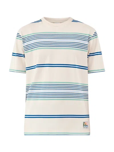 Parlez Mens Calm Stripe T-shirt Cream In Sand
