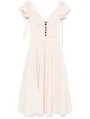 Parlor Contrast-stitching Midi Dress In Neutrals