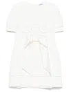 Parlor Contrast-stitching Mini Dress In Neutrals