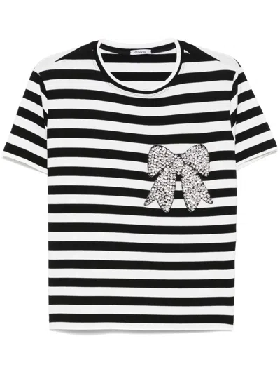 Parlor Crystal-bow T-shirt In Neutrals