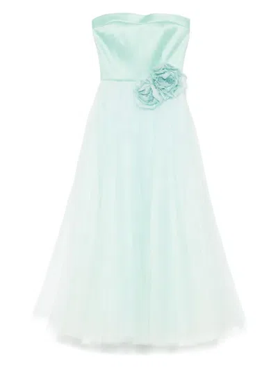 Parlor Floral-appliqué Gown In Green