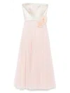 Parlor Floral-appliqué Gown In Pink