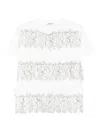 Parlor Lace-banded Cotton T-shirt In White