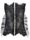 Parlor Lace Ruffle-trim Gloves In Black
