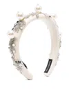 Parlor Pearl-embellished Sequined Headband In Neutral