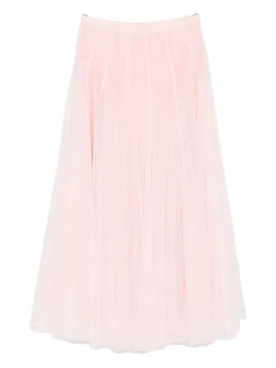 Parlor Pleated-tulle Skirt In Pink