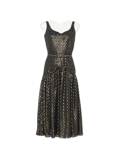 Parlor Polka-dot Midi Dress In Black