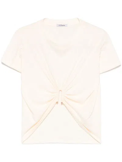 Parlor Ring-detail T-shirt In Pink