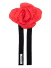 Parlor Rose-shaped Ribbon Choker Necklace In Red