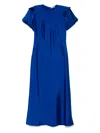 Parlor Ruffle-detail Maxi Dress In Blau