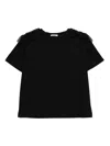 Parlor Ruffle Sequin T-shirt In Black