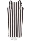 Parlor Striped Midi Dress In Neutrals