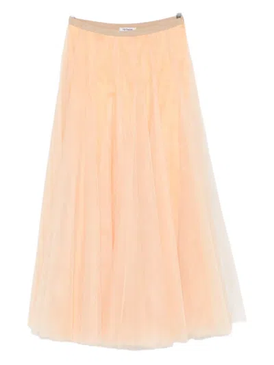 Parlor Tulle Elasticated-waist Skirt In Neutral