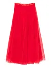 Parlor Tulle Elasticated-waist Skirt In Red