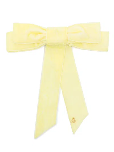 Parlor Velvet Hair Claip In Yellow