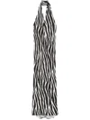 Parlor Zebra-print Maxi Dress In Black