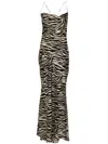 Parlor Zebra-print Sleeveless Dress In Black