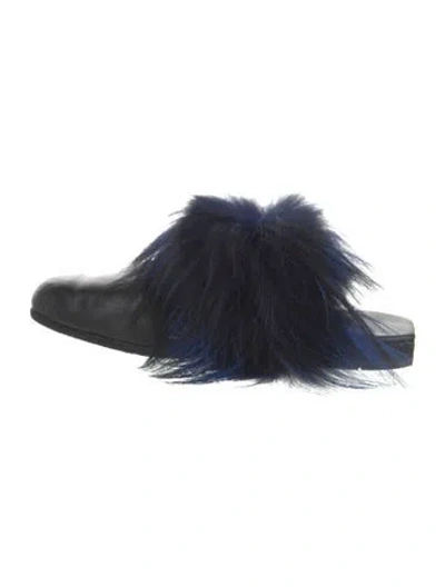 Pre-owned Parme Marin Leather Mules In Blue