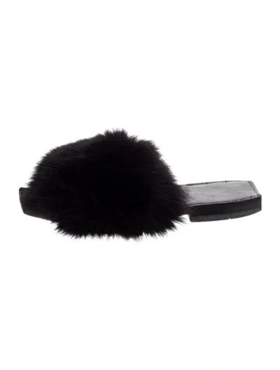 Pre-owned Parme Marin Leather Slides In Black