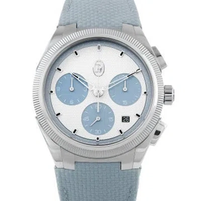 Pre-owned Parmigiani Fleurier Tonda Pf Sport Silver & Arctic Blue Chronograph Watch In Multicolor
