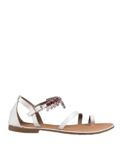 Parodi Sunshine Woman Thong Sandal White Size 9 Leather