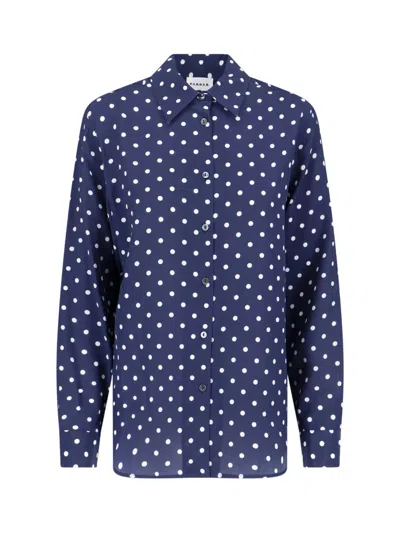 P.a.r.o.s.h Parosh 100% Silk Button-up Shirt In Blue