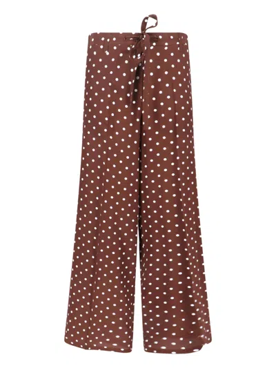 P.a.r.o.s.h Parosh 100% Silk Trousers In Brown