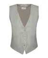 P.a.r.o.s.h Grey Linen And Viscose Vest