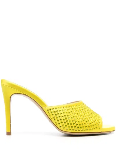 P.a.r.o.s.h 105mm Crystal-embellished Mules In Gelb