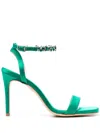 P.a.r.o.s.h 110mm Crystal Ankle-strap Sandals In Green