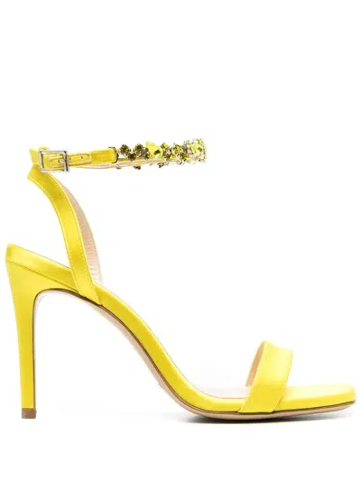 P.a.r.o.s.h 110mm Crystal-strap Sandals In 黄色